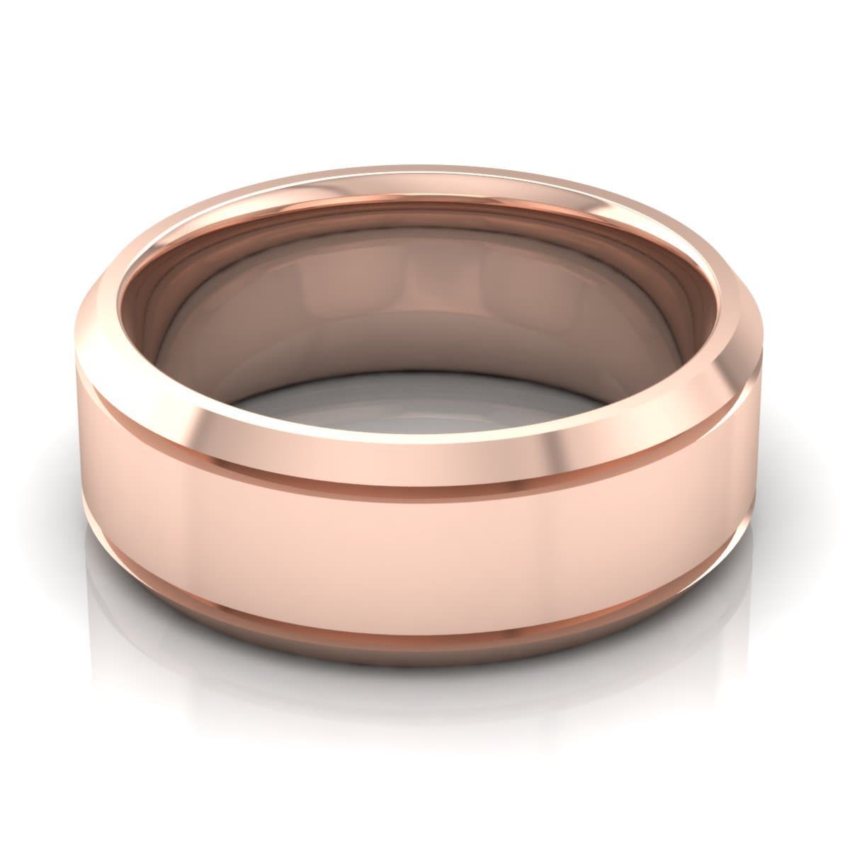 8.0 mm Plain Wedding Band in 14KT, 18KT & Platinum