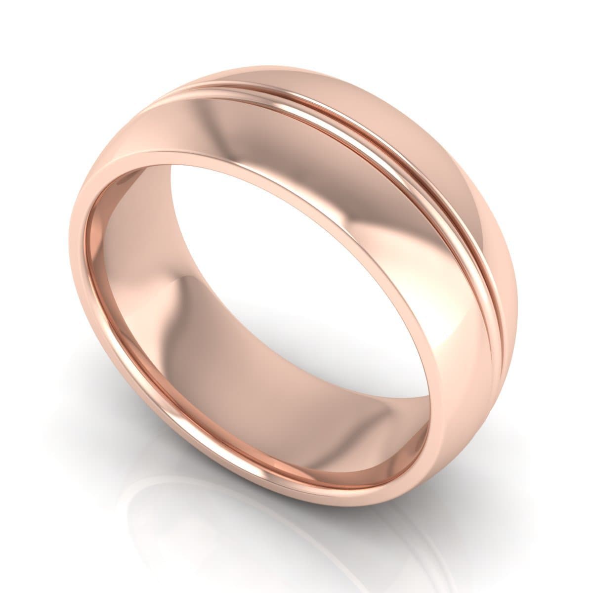 8.0 mm Plain Wedding Band in 14KT, 18KT & Platinum