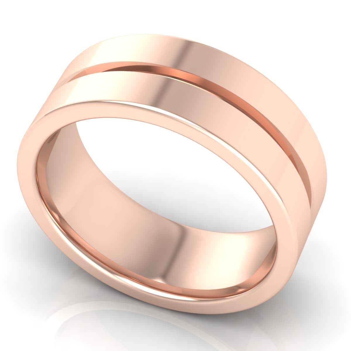 8.0 mm Plain Wedding Band in 14KT, 18KT & Platinum