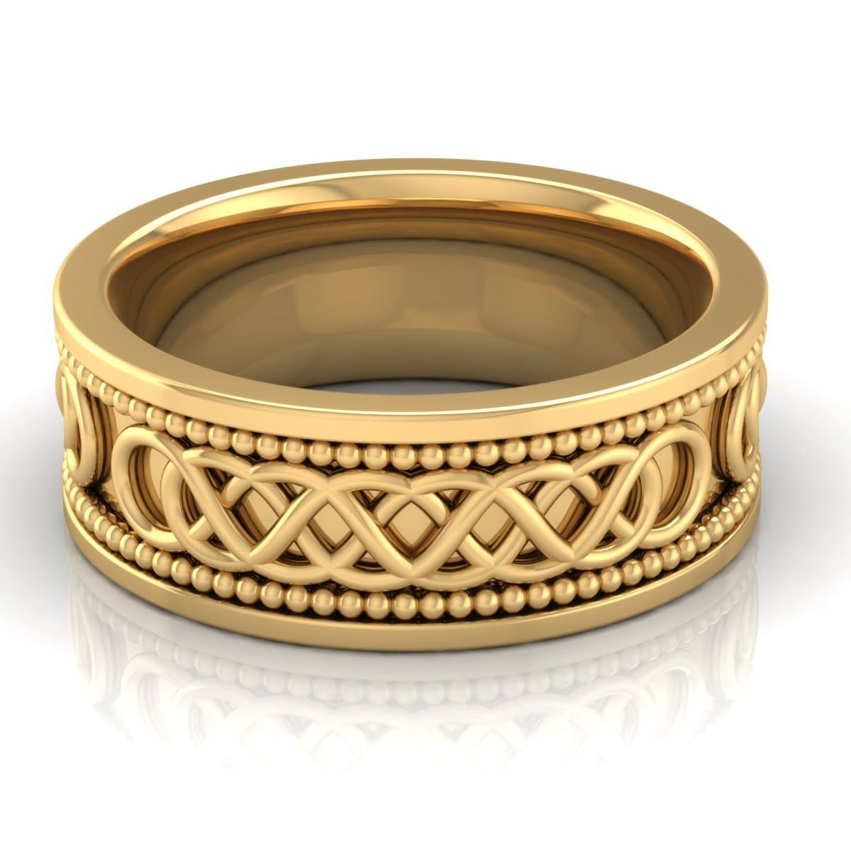 8.0 mm Plain Wedding Band in 14KT, 18KT & Platinum