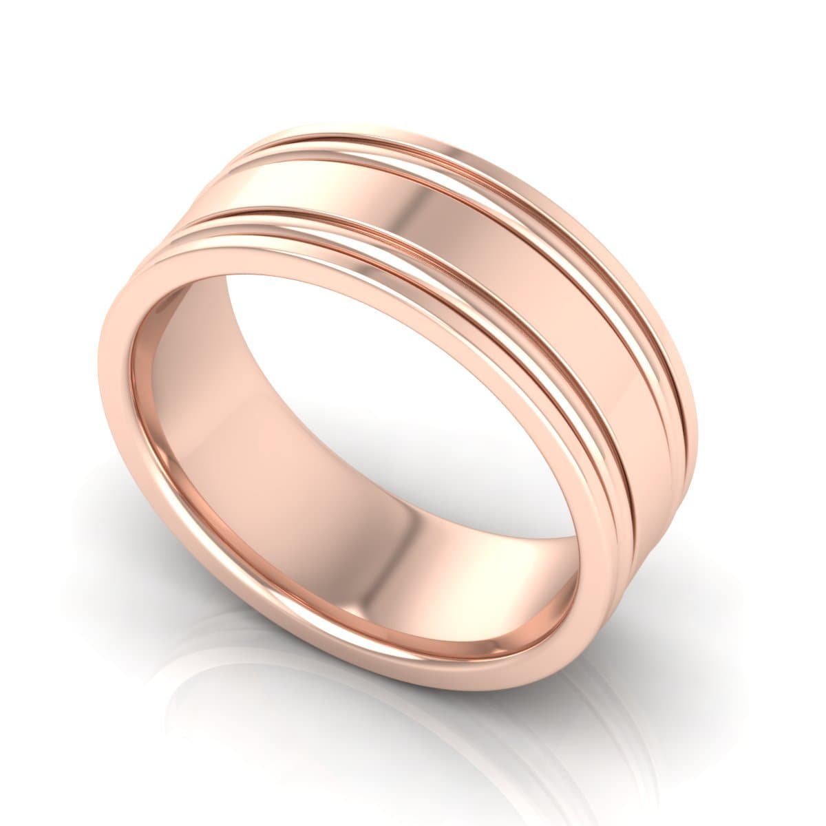 8.0 mm Plain Wedding Band in 14KT, 18KT & Platinum