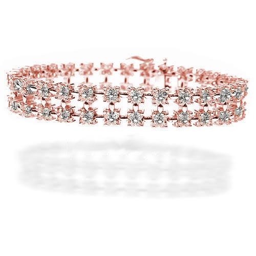 8.00-8.00 CT Round Cut Diamonds - Diamond Bracelet - Primestyle.com