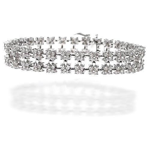 8.00-8.00 CT Round Cut Diamonds - Diamond Bracelet - Primestyle.com