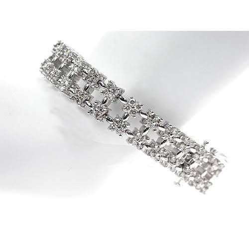 8.00-8.00 CT Round Cut Diamonds - Diamond Bracelet - Primestyle.com