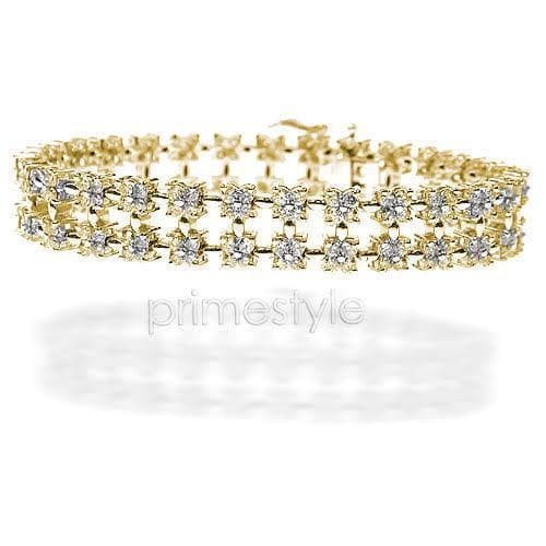 8.00-8.00 CT Round Cut Diamonds - Diamond Bracelet - Primestyle.com