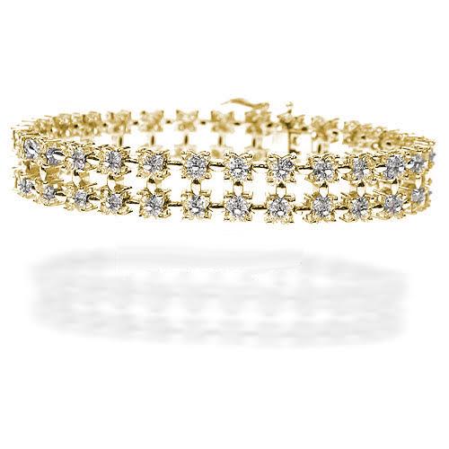 8.00-8.00 CT Round Cut Diamonds - Diamond Bracelet - Primestyle.com
