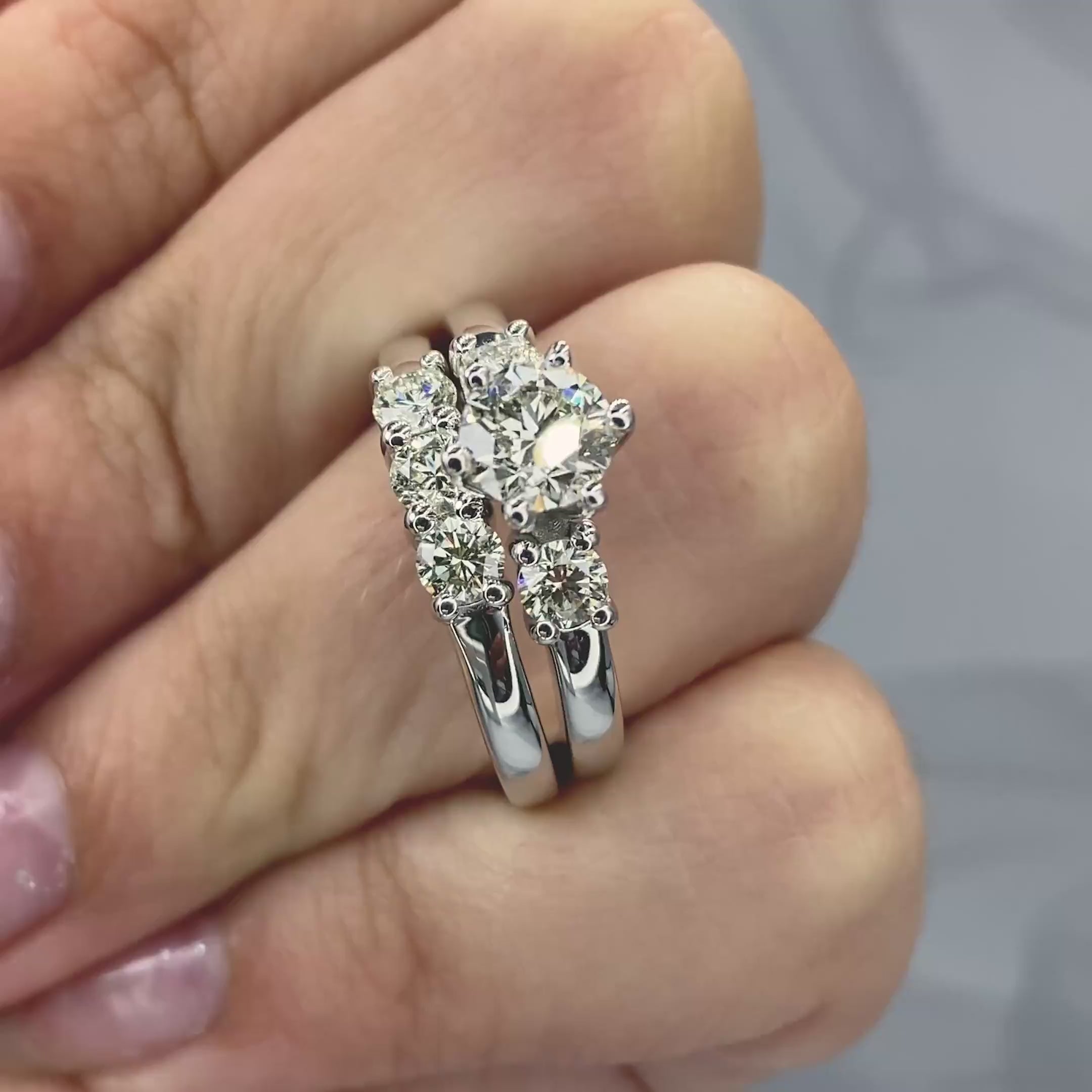 Breathtaking 2.00 CT Round Cut Diamond Bridal Set in 14 KT White Gold