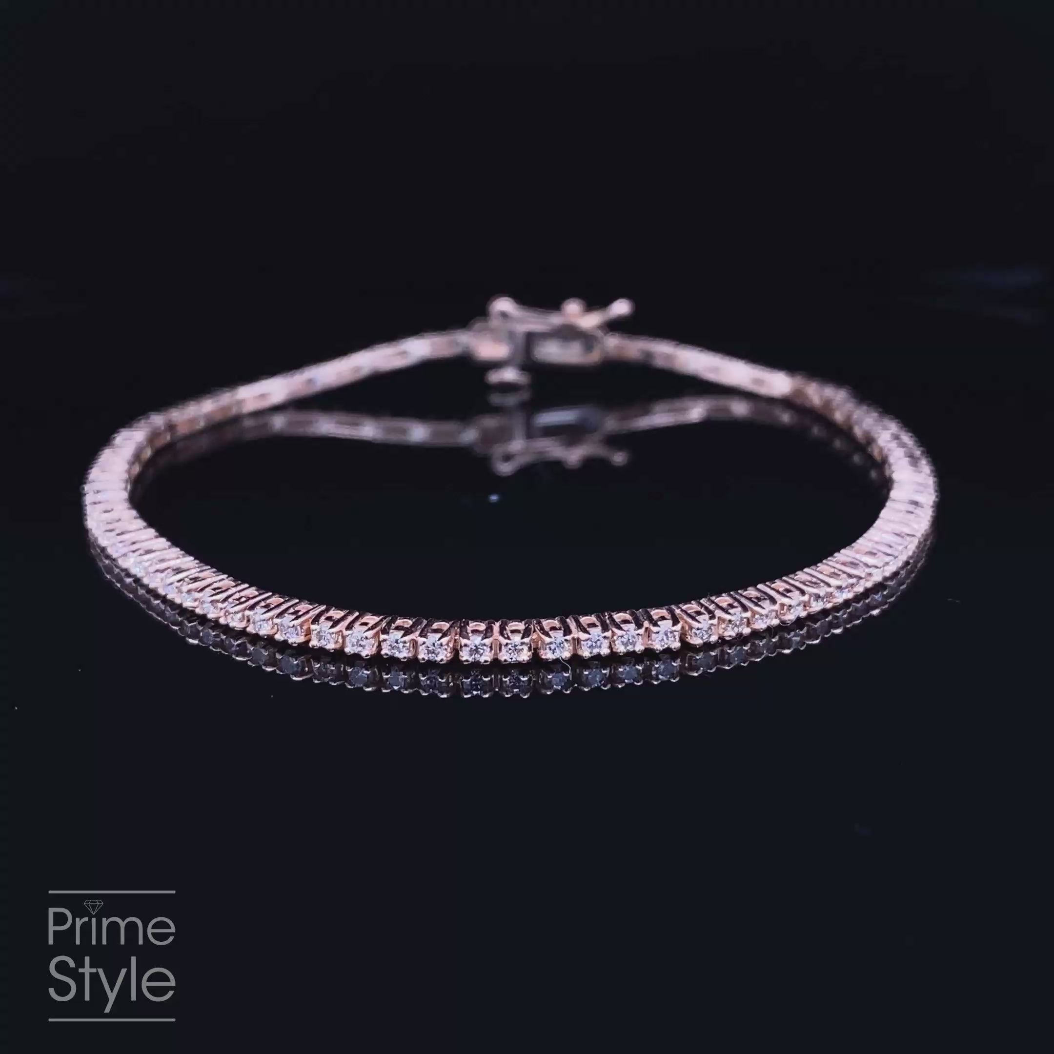 Elegant 3.00CT Round Cut Diamond Tennis Bracelet in 14KT Rose Gold