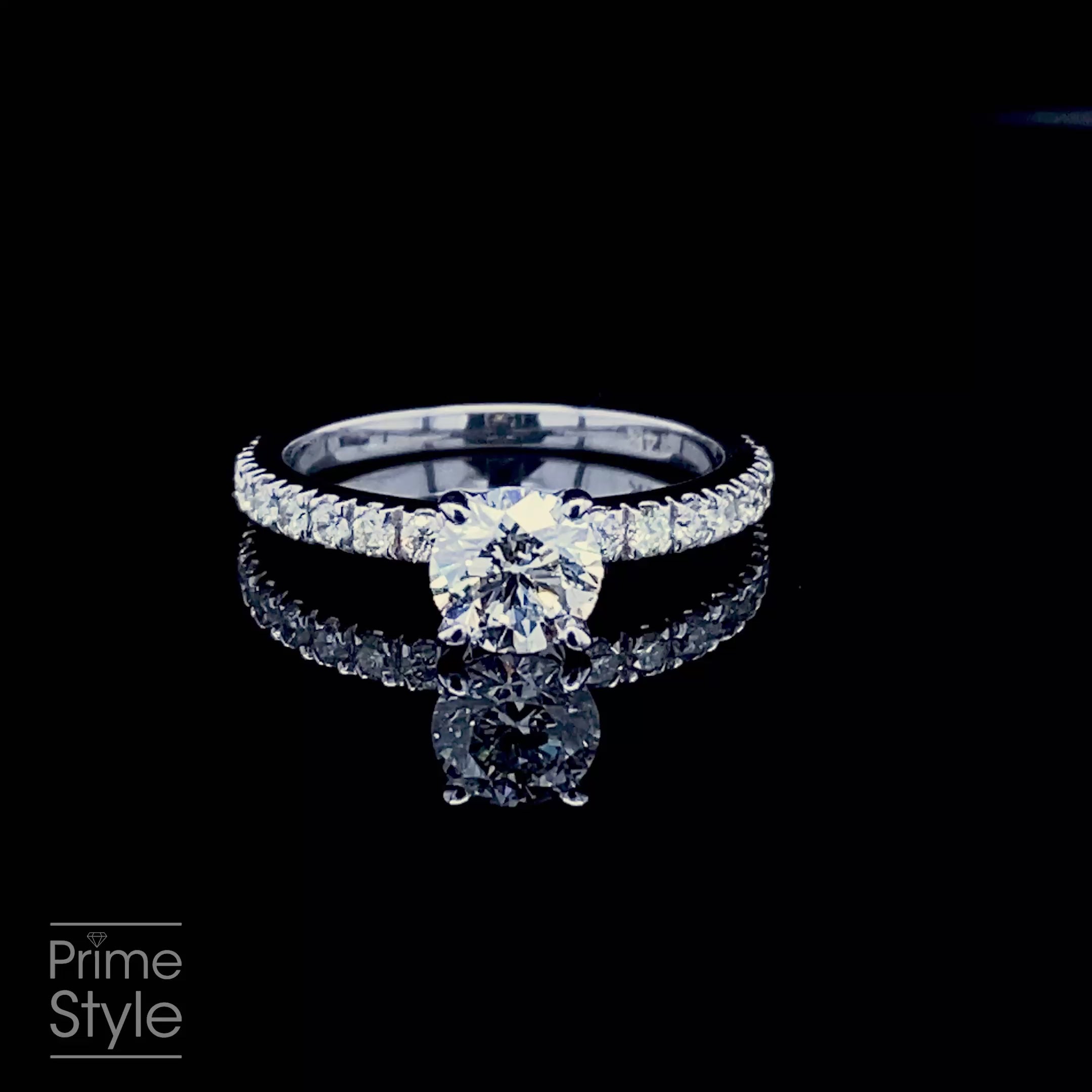 Radiant 1.20CT Round Cut Diamond Engagement Ring in 14KT White Gold