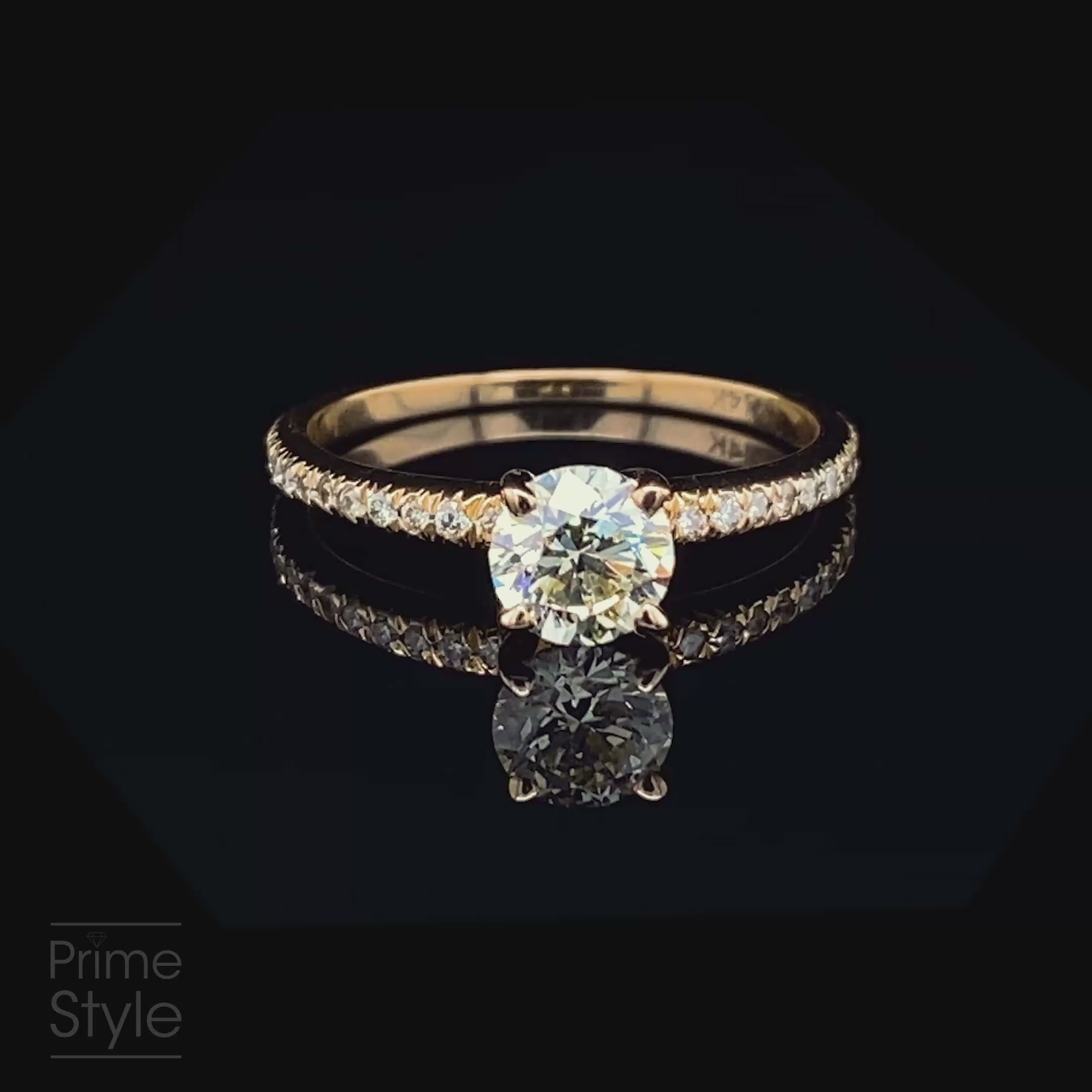 Special 1.00 CT Round Cut Diamond Engagement Ring in 14KT Yellow Gold