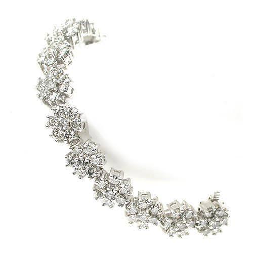 9.00 - 9.00 CT Round Cut Diamonds - Diamond Bracelet - Primestyle.com