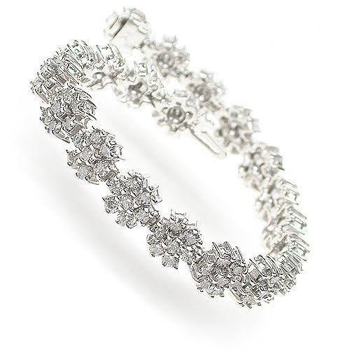 9.00 - 9.00 CT Round Cut Diamonds - Diamond Bracelet - Primestyle.com