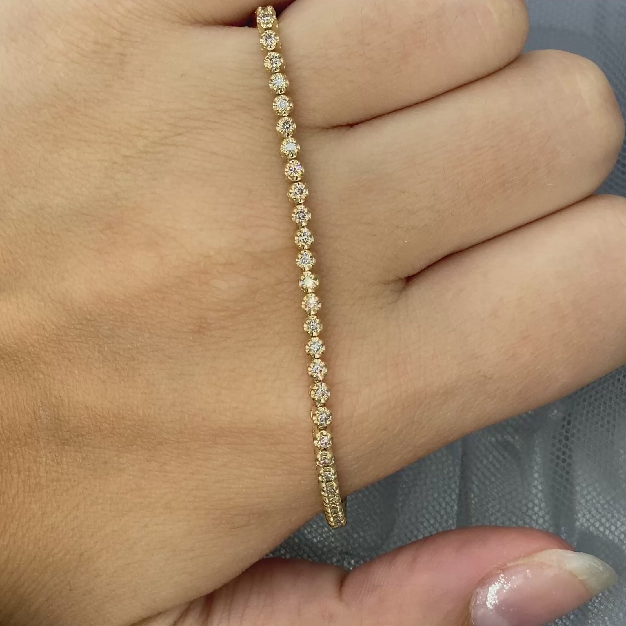 Special 1.00 CT Round Cut Diamond Tennis Bracelet in 14KT Yellow Gold
