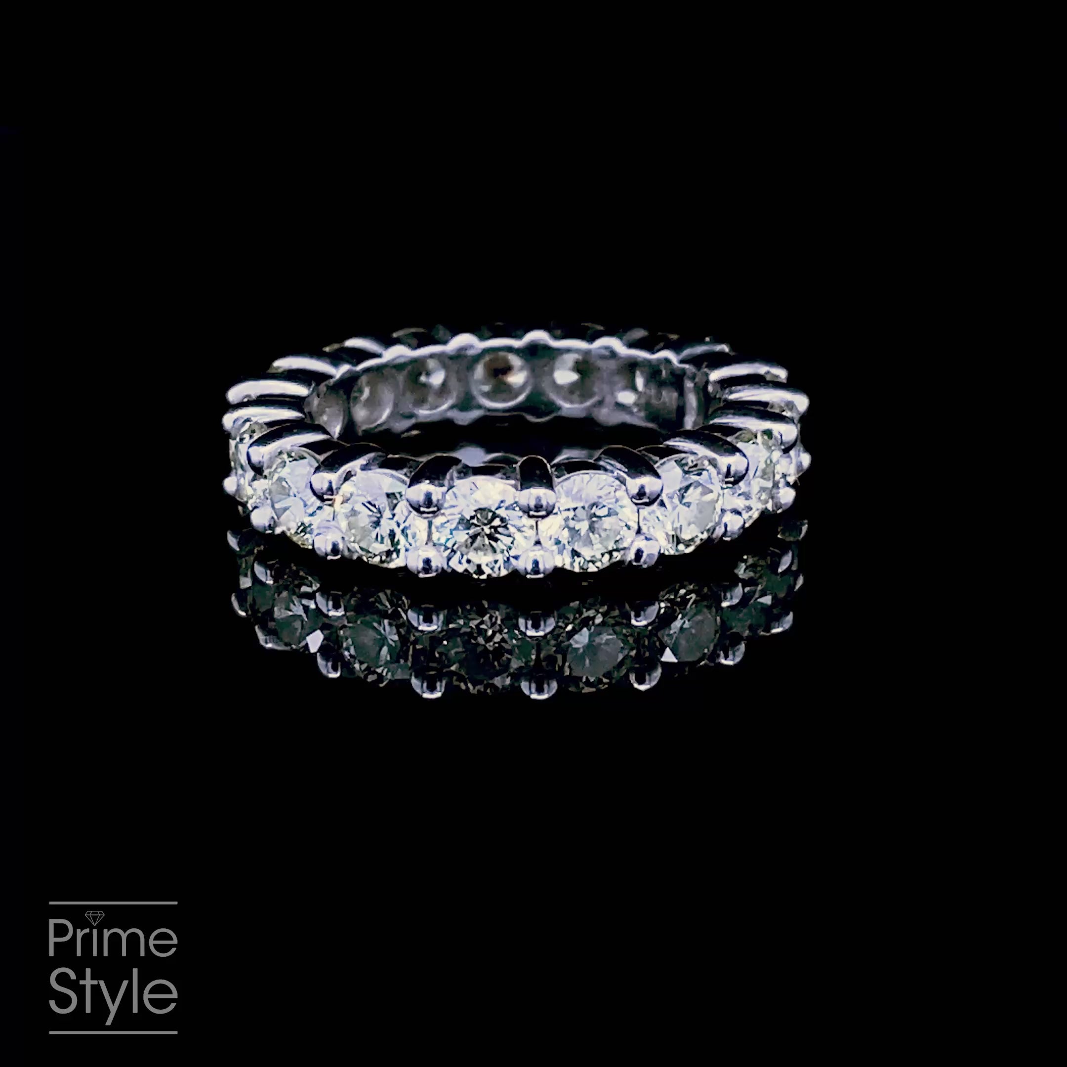 Certified 4.00 CT Round Cut Diamond Eternity Ring in Platinum