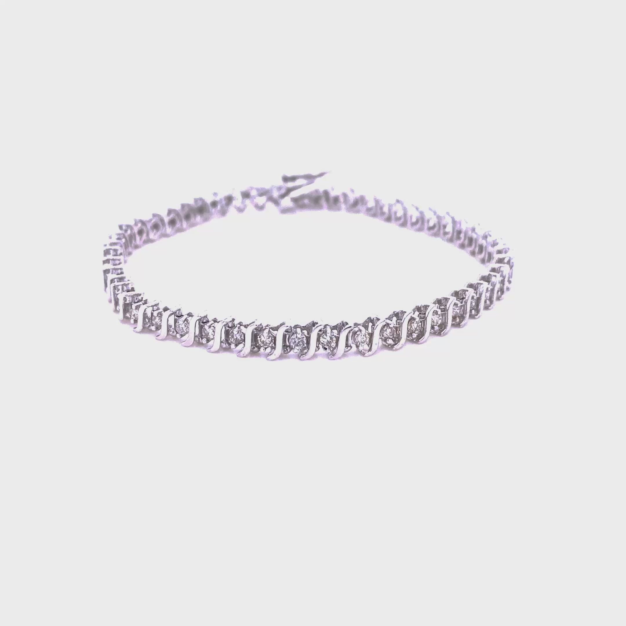 Radiant 1.50CT Round Cut Diamond Tennis Bracelet in 14KT White Gold