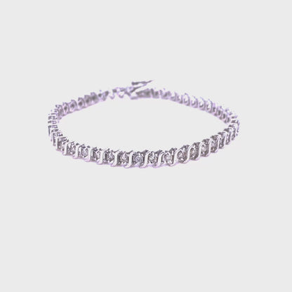 Radiant 1.50CT Round Cut Diamond Tennis Bracelet in 14KT White Gold