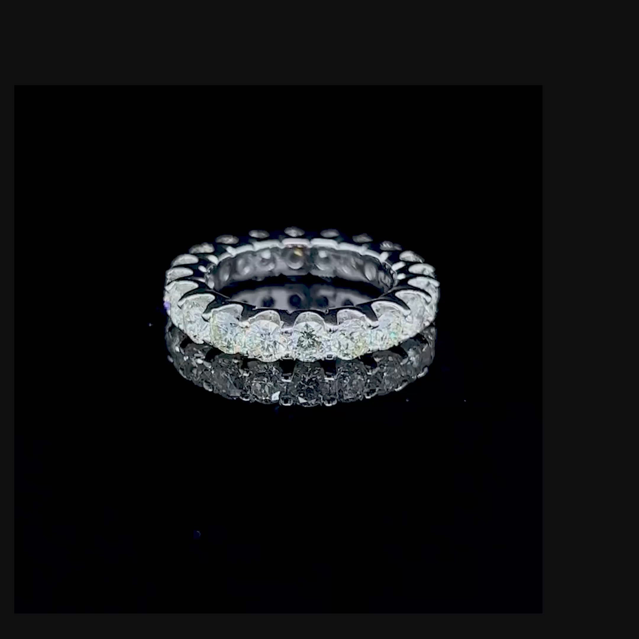 Fancy 4.00 CT Round Cut Diamond Eternity Ring in 14KT White Gold