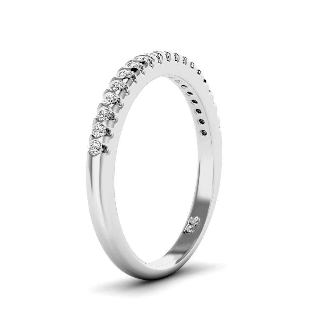 Affordable 0.20 CT Round cut Diamond Wedding Ring in 18KT White Gold - Primestyle.com