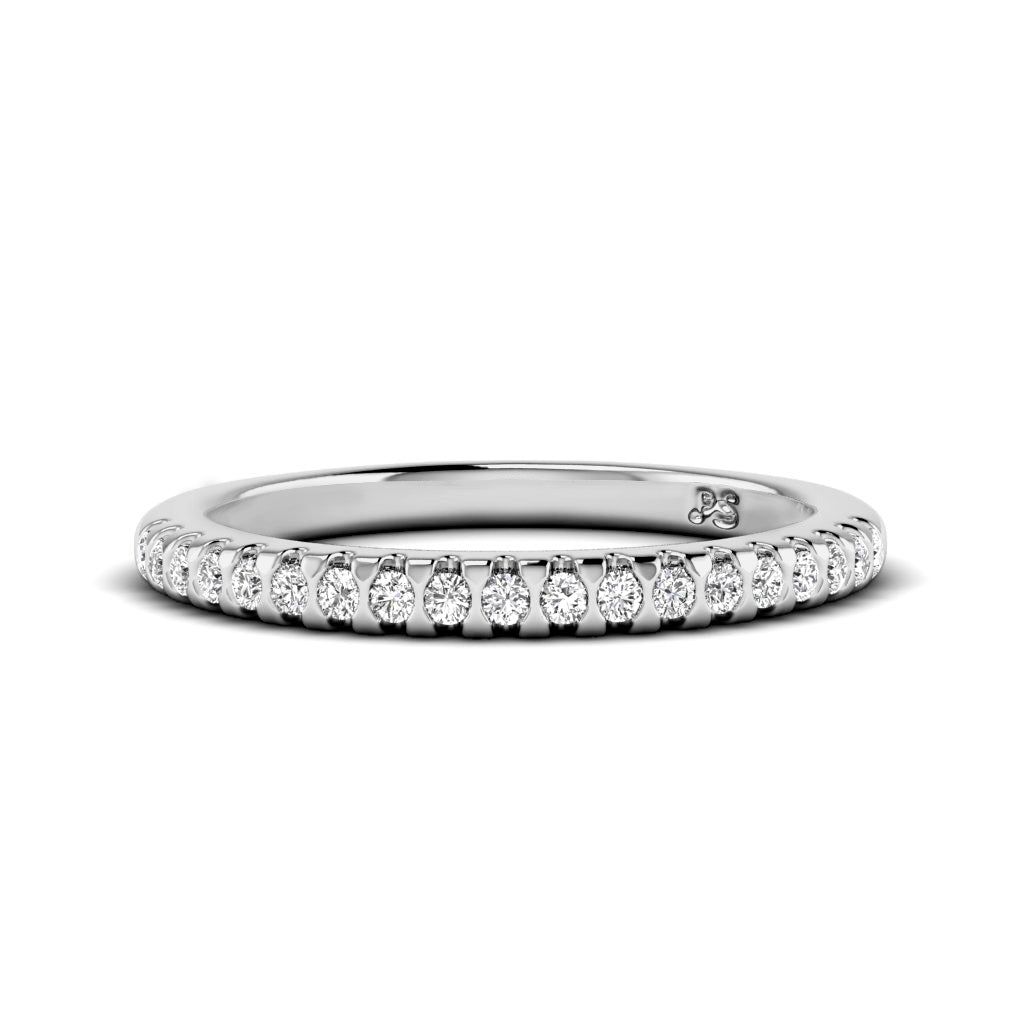 Affordable 0.20 CT Round cut Diamond Wedding Ring in 18KT White Gold - Primestyle.com