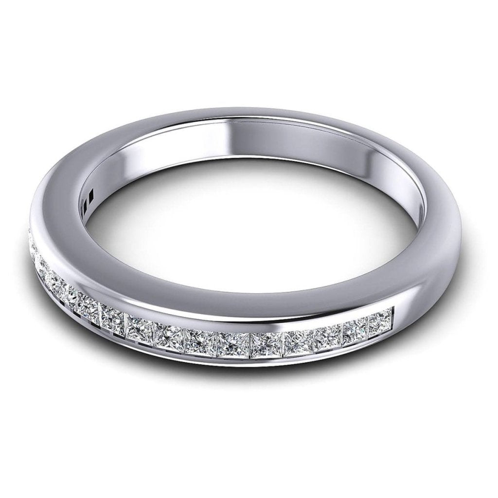 Affordable 0.45 CT Princess cut Diamond Wedding Band in Platinum
