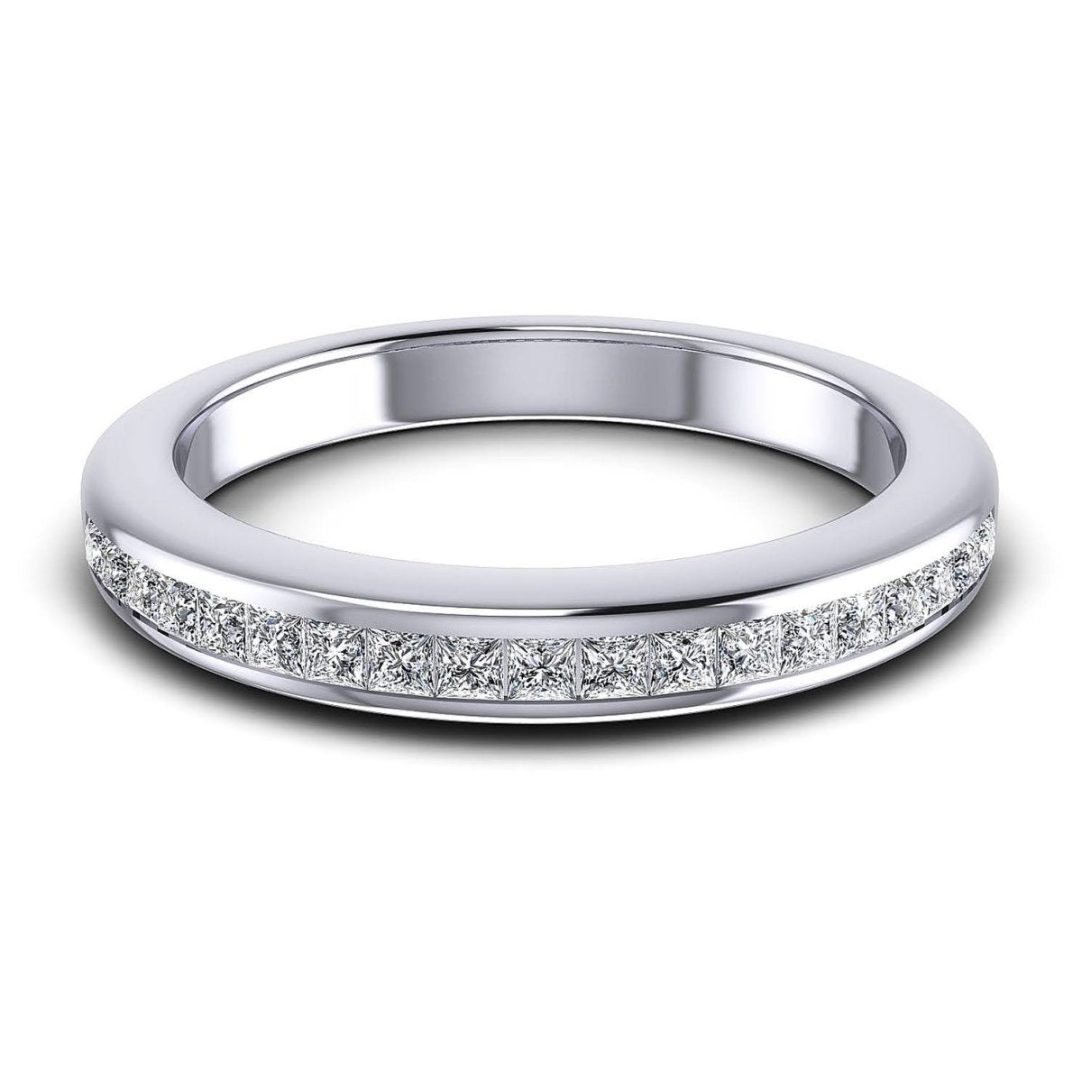 Affordable 0.45 CT Princess cut Diamond Wedding Band in Platinum