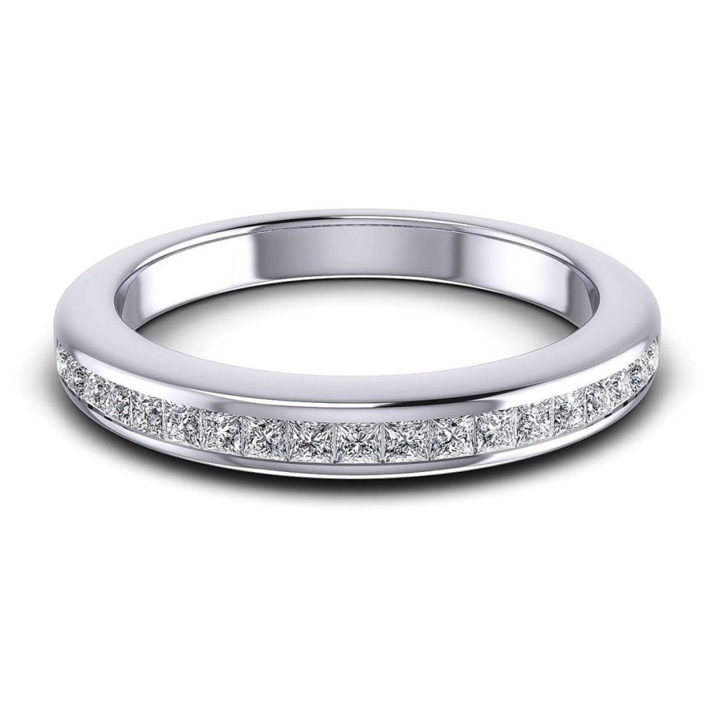 Affordable 0.45 CT Princess cut Diamond Wedding Band in Platinum