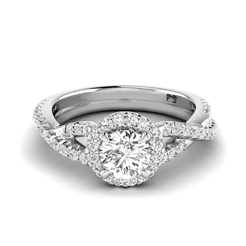 Affordable 1.00 CT Round cut Diamond Engagement Ring in 14KT White Gold - Primestyle.com