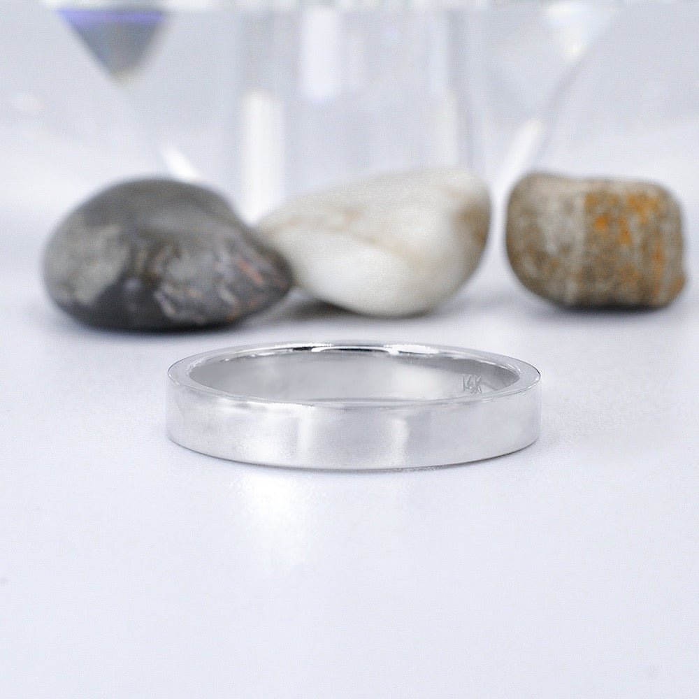 Affordable Plain Wedding Band in 14KT White Gold PSRI1090 - Primestyle.com