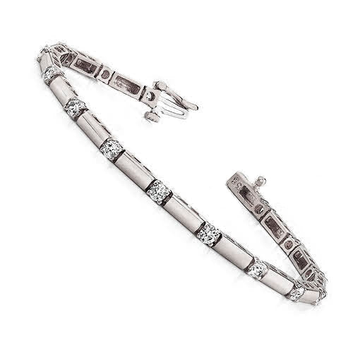 Authentic 1.50CT Round Cut Diamond Tennis Bracelet in 14kt White Gold - Primestyle.com