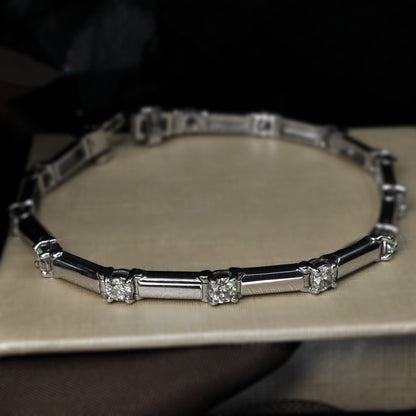 Authentic 1.50CT Round Cut Diamond Tennis Bracelet in 14kt White Gold - Primestyle.com