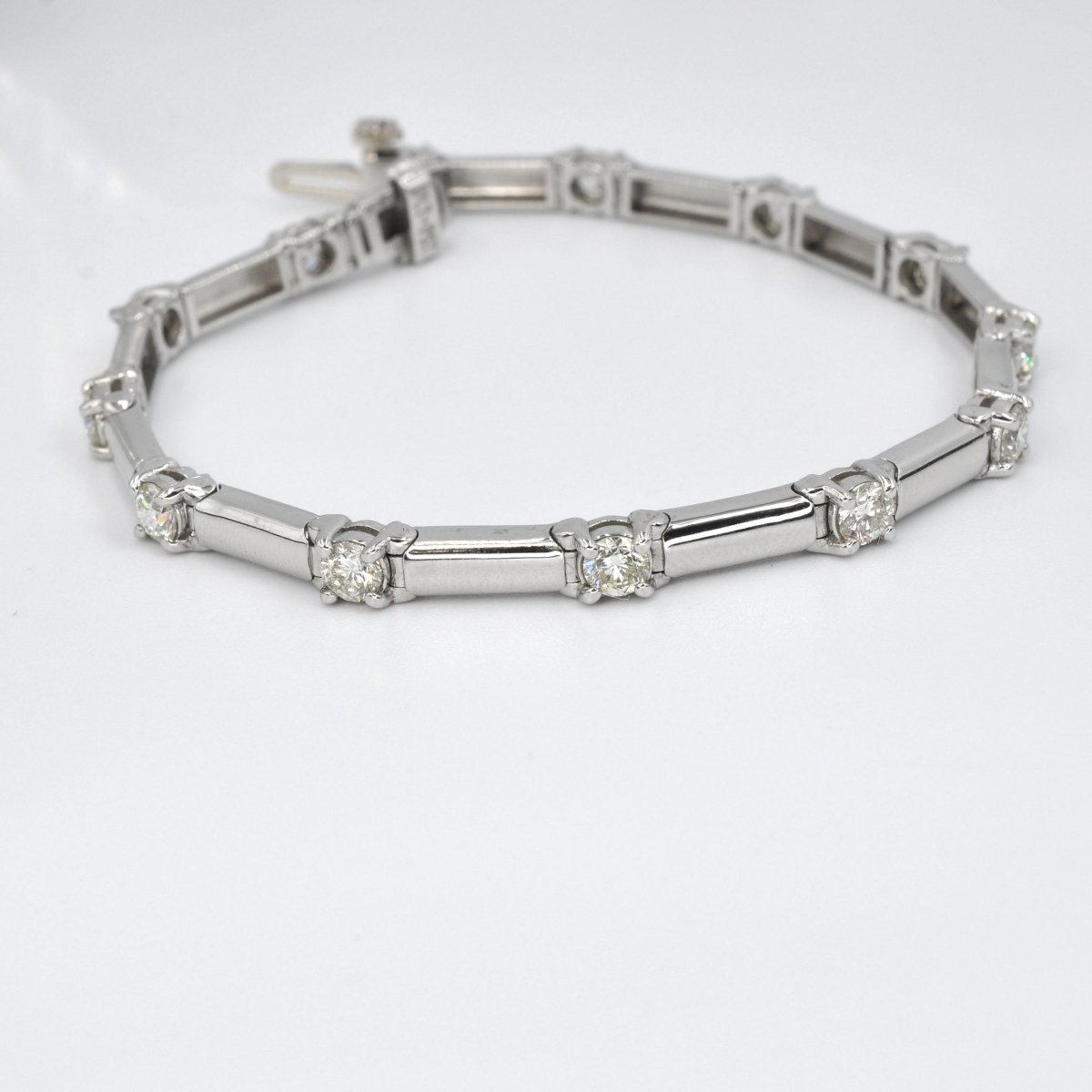 Authentic 1.50CT Round Cut Diamond Tennis Bracelet in 14kt White Gold - Primestyle.com