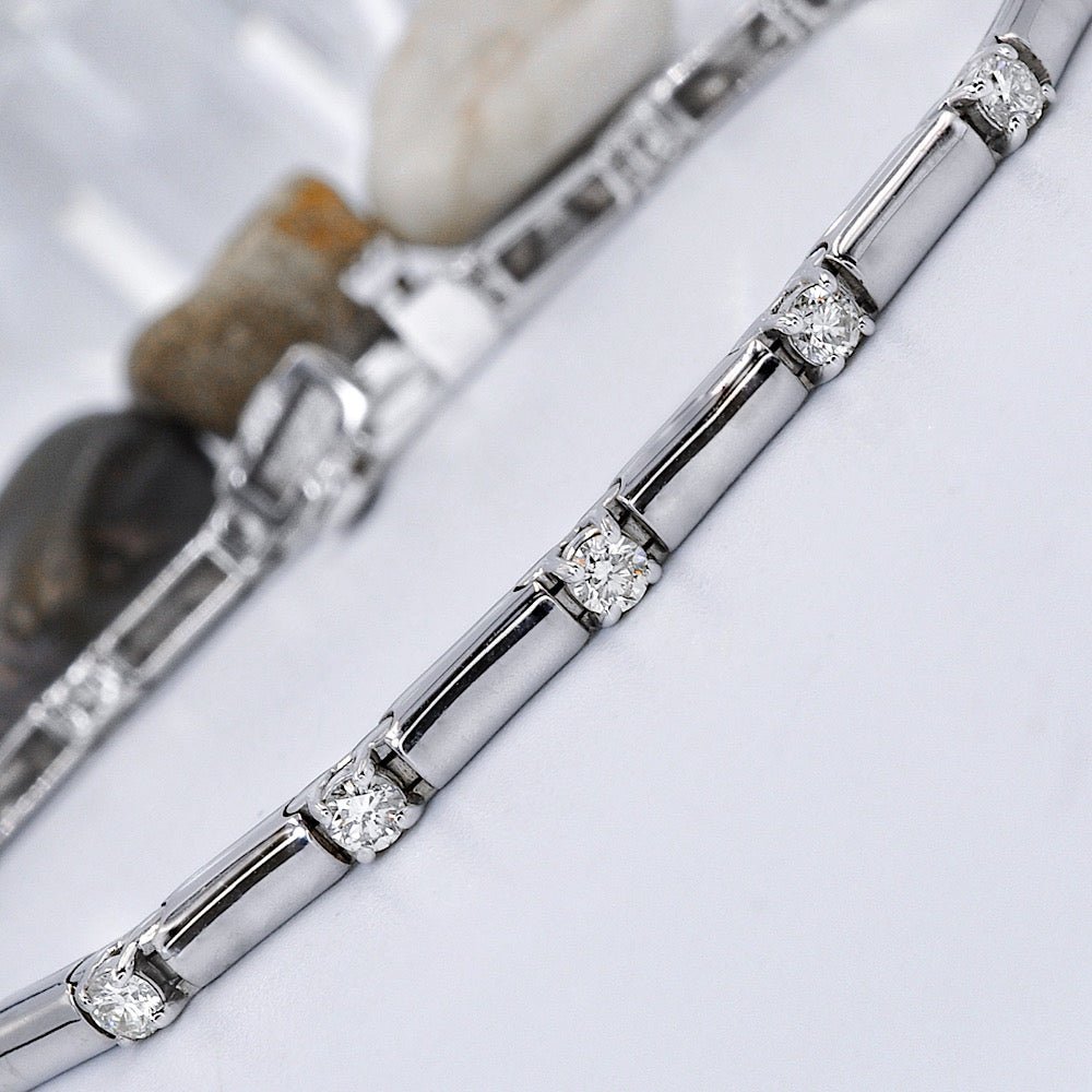Authentic 1.50CT Round Cut Diamond Tennis Bracelet in 14kt White Gold - Primestyle.com