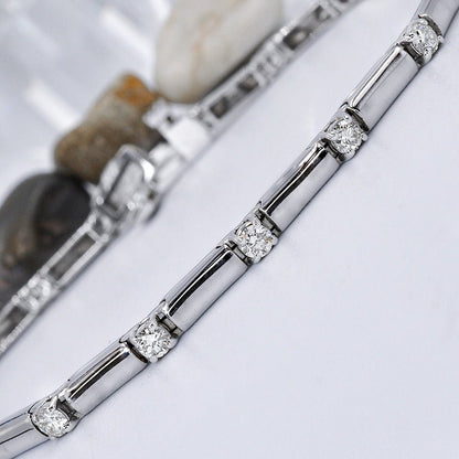 Authentic 1.50CT Round Cut Diamond Tennis Bracelet in 14kt White Gold - Primestyle.com