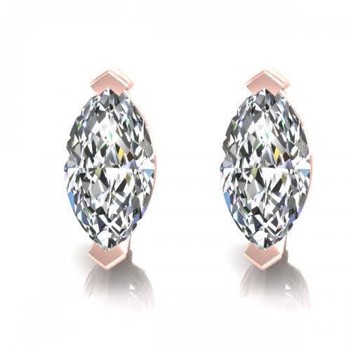 Bargain 0.25CT Diamond Stud Earrings in 14KT Rose Gold - Primestyle.com