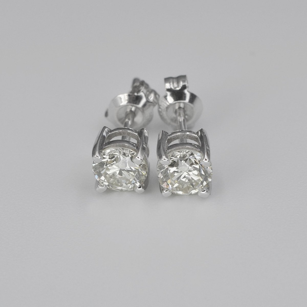 Bargain 0.50 CT Round Cut Diamond Stud Earrings in 14KT White Gold
