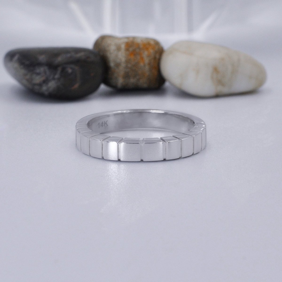 Bargain Plain Wedding Ring in 14KT White Gold - Primestyle.com