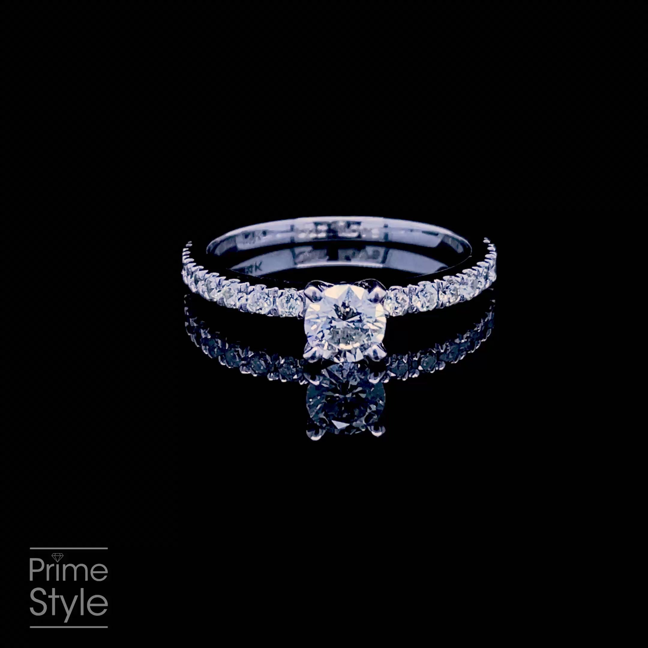 Affordable 1.20CT Round cut Engagement Ring in 14KT White Gold