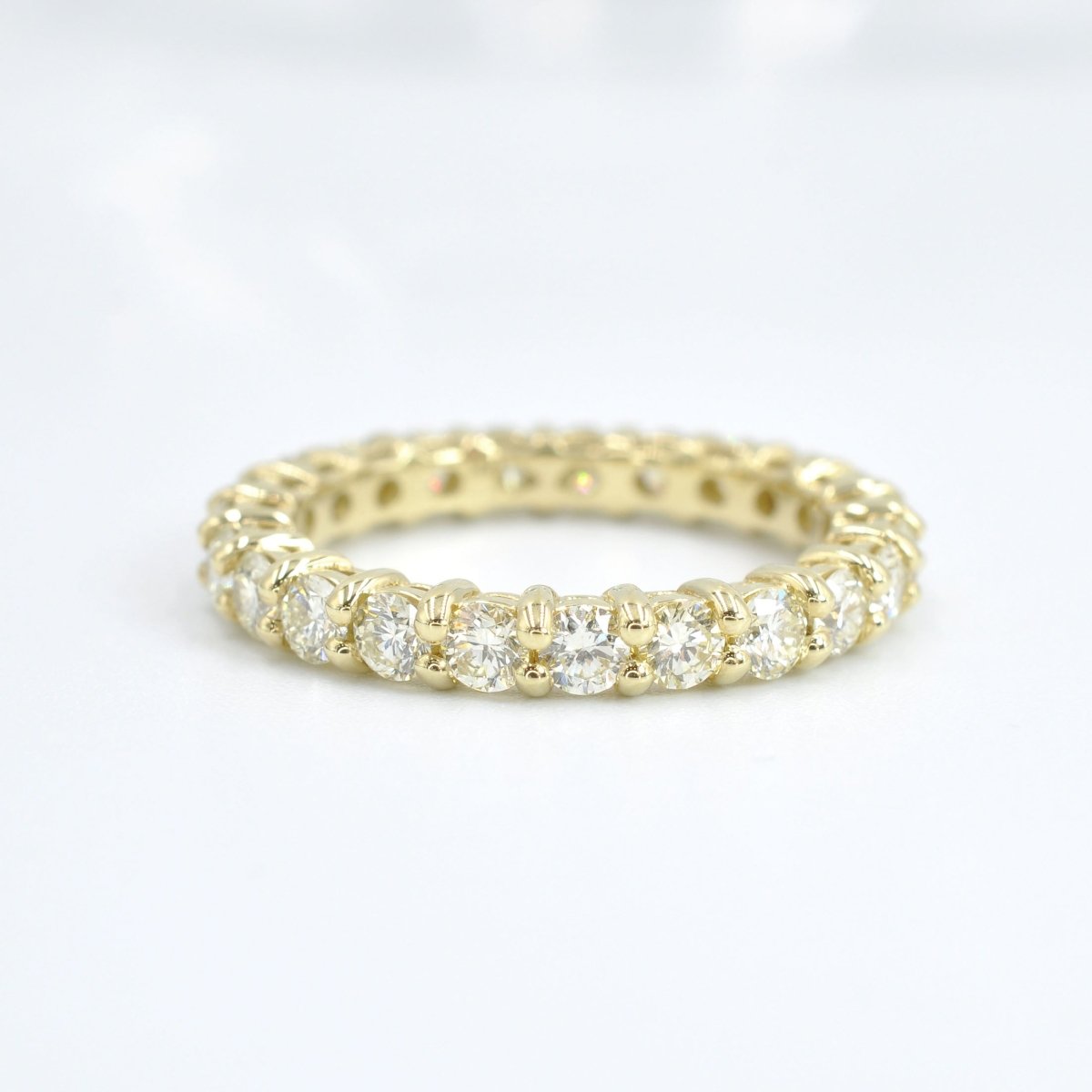 Blissful 2.50CT Round Cut Diamond Eternity Ring in 14KT Yellow Gold - Primestyle.com