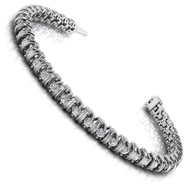 Blissful 3.00 CT Round Cut Diamond Tennis Bracelet in Platinum - Primestyle.com