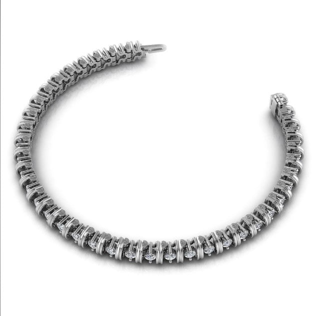 Blissful 3.00 CT Round Cut Diamond Tennis Bracelet in Platinum