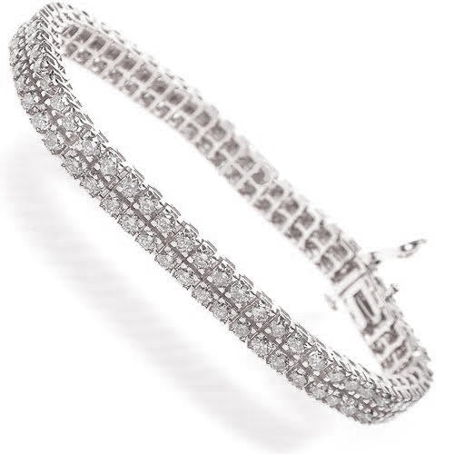 Blissful 4.10CT Round Cut Diamond Tennis Bracelet in Platinum