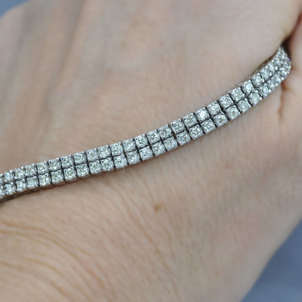 Blissful 4.10CT Round Cut Diamond Tennis Bracelet in Platinum