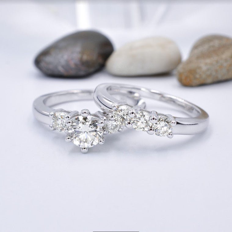 Breathtaking 2.00 CT Round Cut Diamond Bridal Set in 14 KT White Gold - Primestyle.com