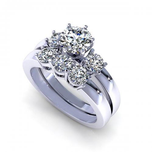Breathtaking 2.00 CT Round Cut Diamond Bridal Set in 14 KT White Gold - Primestyle.com