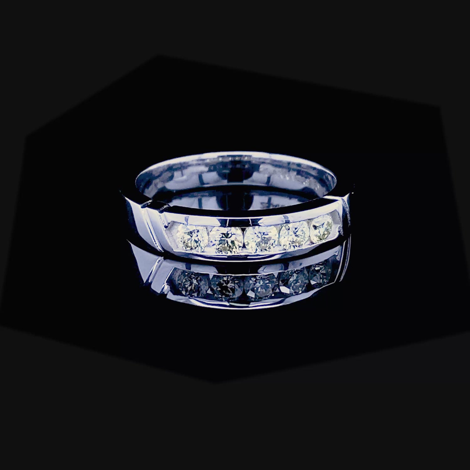 VIP 0.60 CT Round Cut Diamond Mens Wedding Band in 14KT White Gold