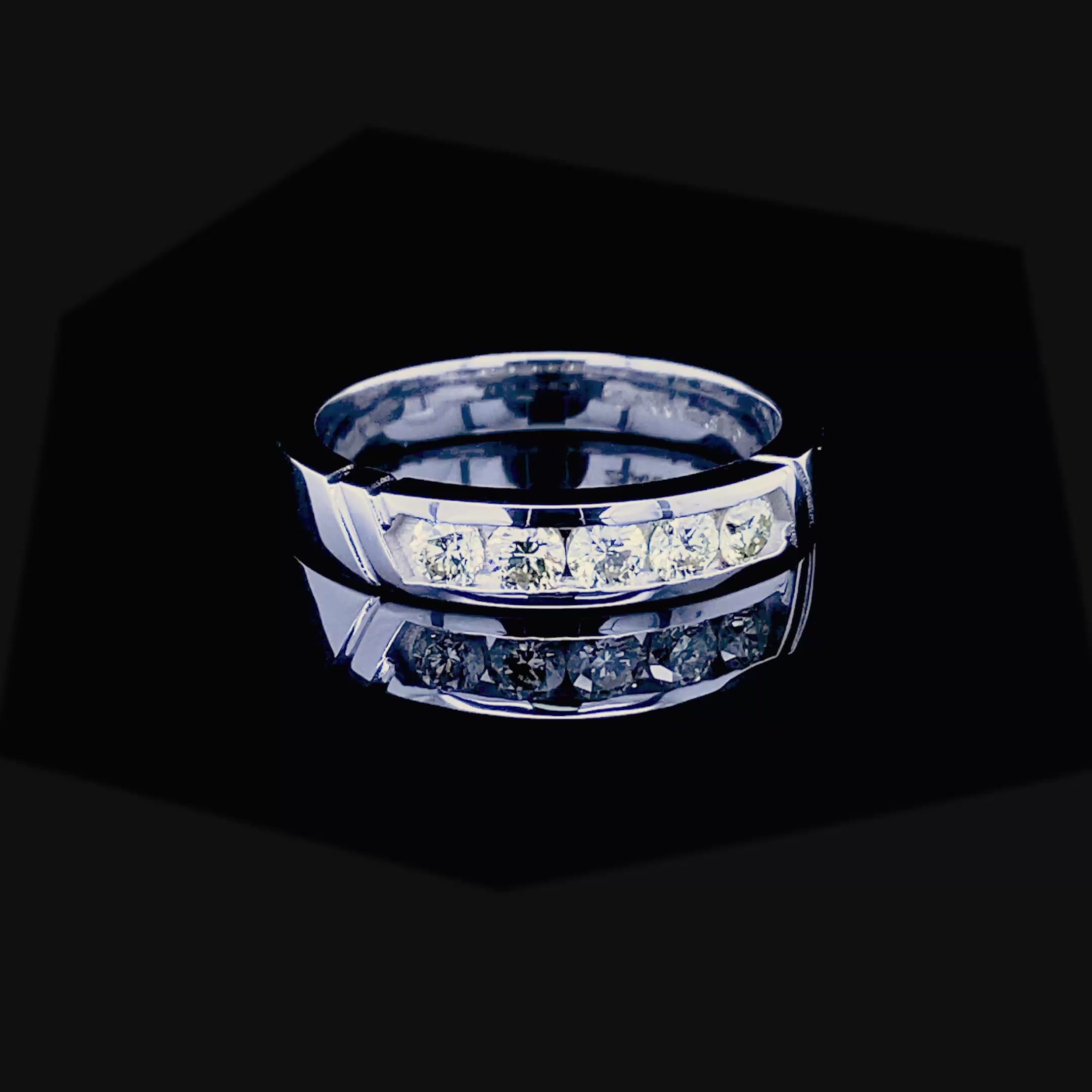 VIP 0.60 CT Round Cut Diamond Mens Wedding Band in 14KT White Gold