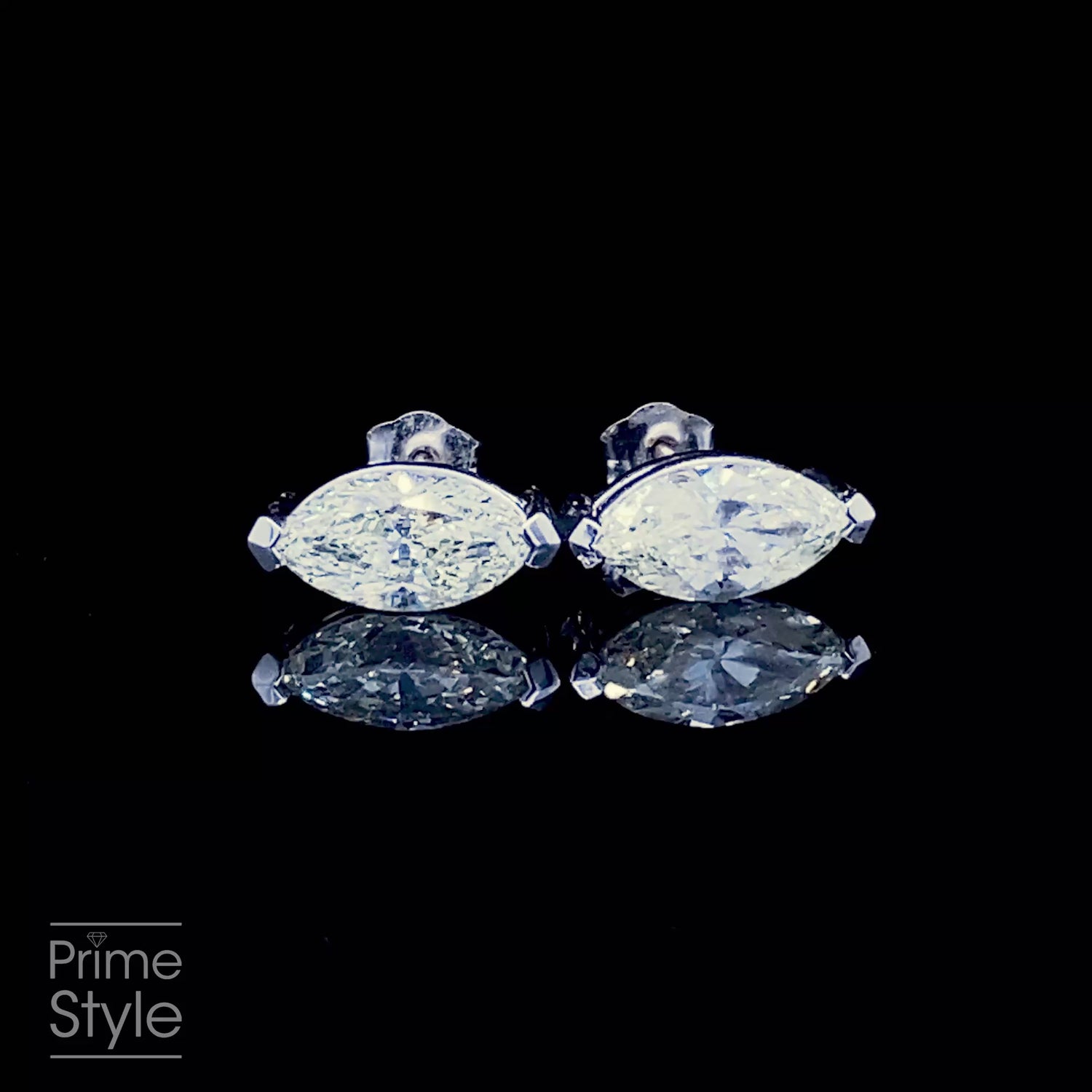 Fashionable 2.00CT Marquise Cut Diamond Stud Earrings in 14KT White Gold