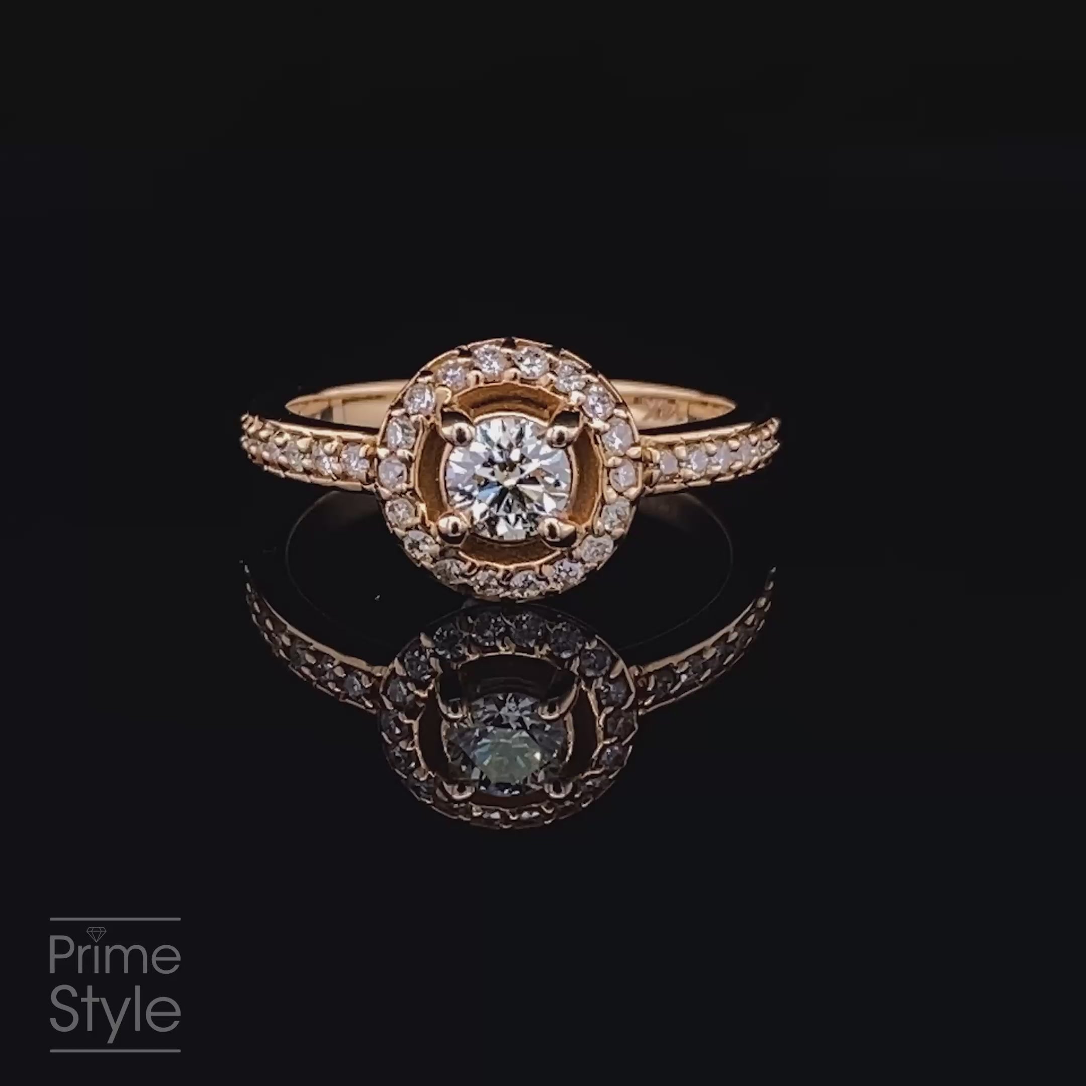 Fabulous 0.70 CT Round Cut Diamond Engagement Ring in 14KT Yellow Gold