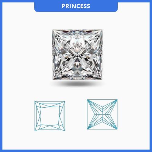 Certified 0.51CT D/SI2 Princess Cut Diamond