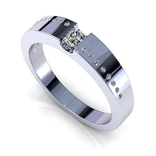 Certified 1.00 CT Round Cut Diamond Engagement Ring in 14 KT White Gold - Primestyle.com